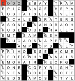 Answer grid for Los Angeles Times crossword 3/30/26 by Michael B. Berg & Brian Callahan